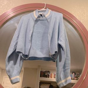 Light knit sweater zip up